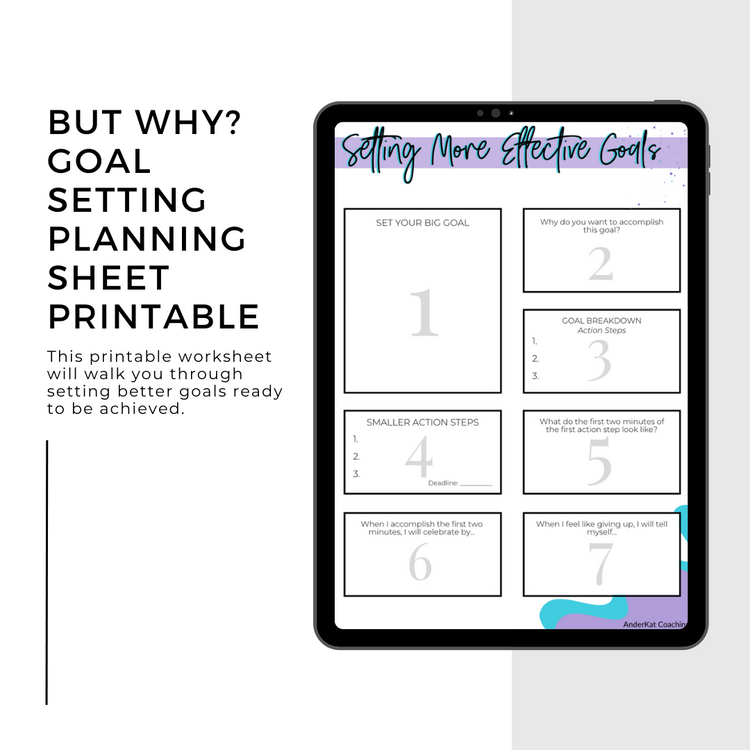 But Why? Goal Setting Planning Sheet Printable
