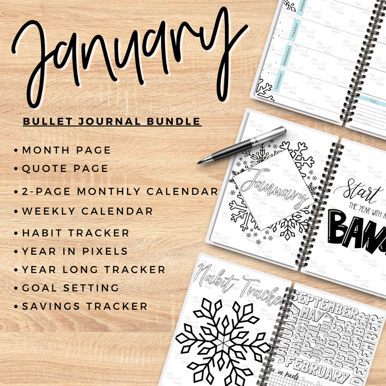 January Bullet Journal Spread | PLUS Bonus Pages New Year Goal Planning