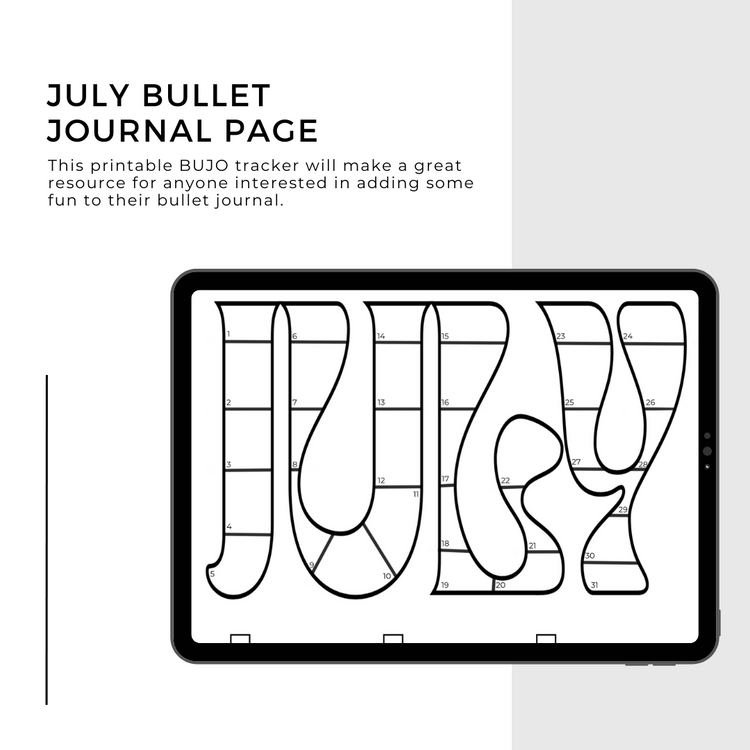 July Bullet Journal Page