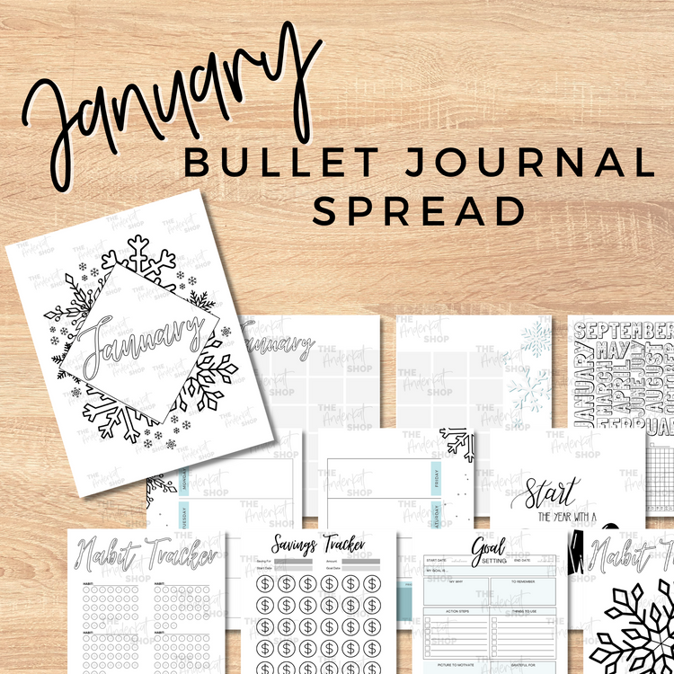January Bullet Journal Spread | PLUS Bonus Pages New Year Goal Planning