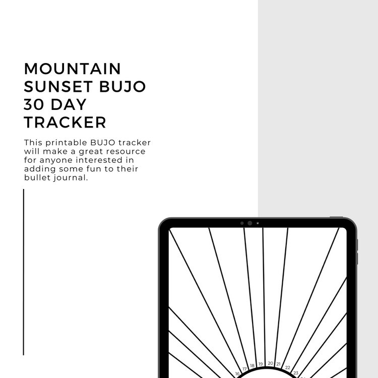 Mountain Sunset BUJO 30 Day Tracker