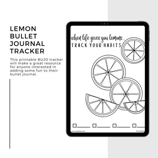 Lemon Bullet Journal Tracker