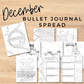 December Bullet Journal Spread | Christmas Holiday Themed