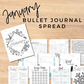 January Bullet Journal Spread | PLUS Bonus Pages New Year Goal Planning