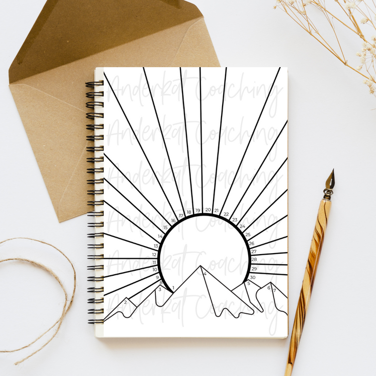 Mountain Sunset BUJO 30 Day Tracker